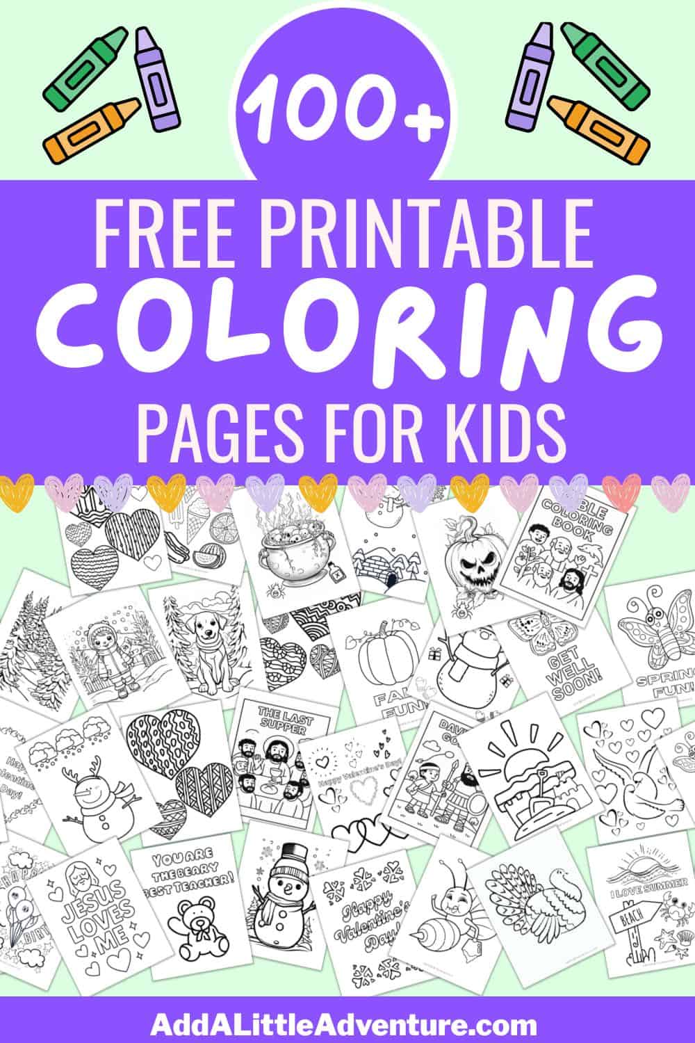 100+ Free Printable Coloring Pages for Kids (Cute, Seasonal, and ...