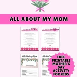 All About My Mom Free Printable Mother's Day Activity for Kids