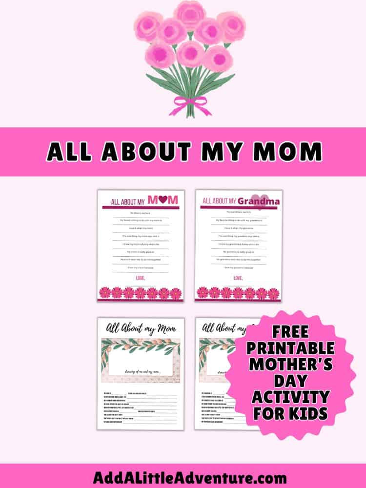 All About My Mom Free Printable Mother's Day Activity for Kids