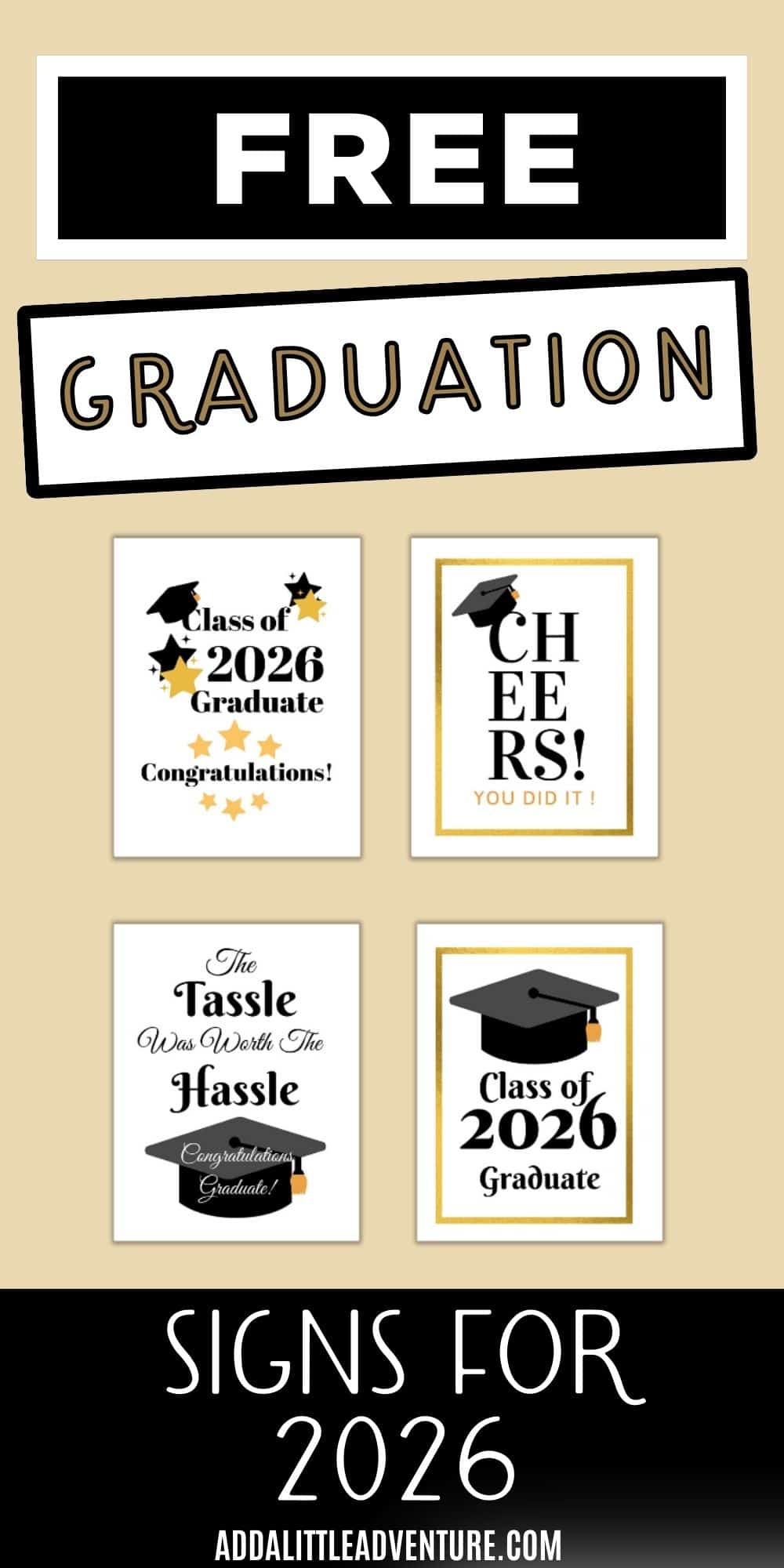 Printable Graduation Signs {Free PDF Download}