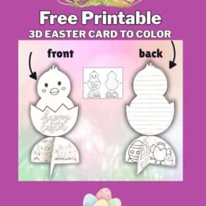 Free Printable 3D Easter Card to Color