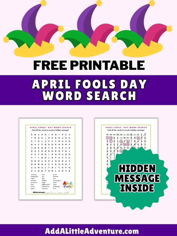 Free Printable April Fools Day Word Search - Hidden Message Inside