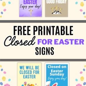 Free Printable Closed for Easter Signs