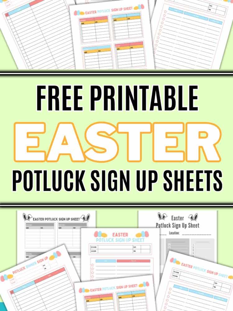 Free Printable Easter Potluck Sign Up Sheets