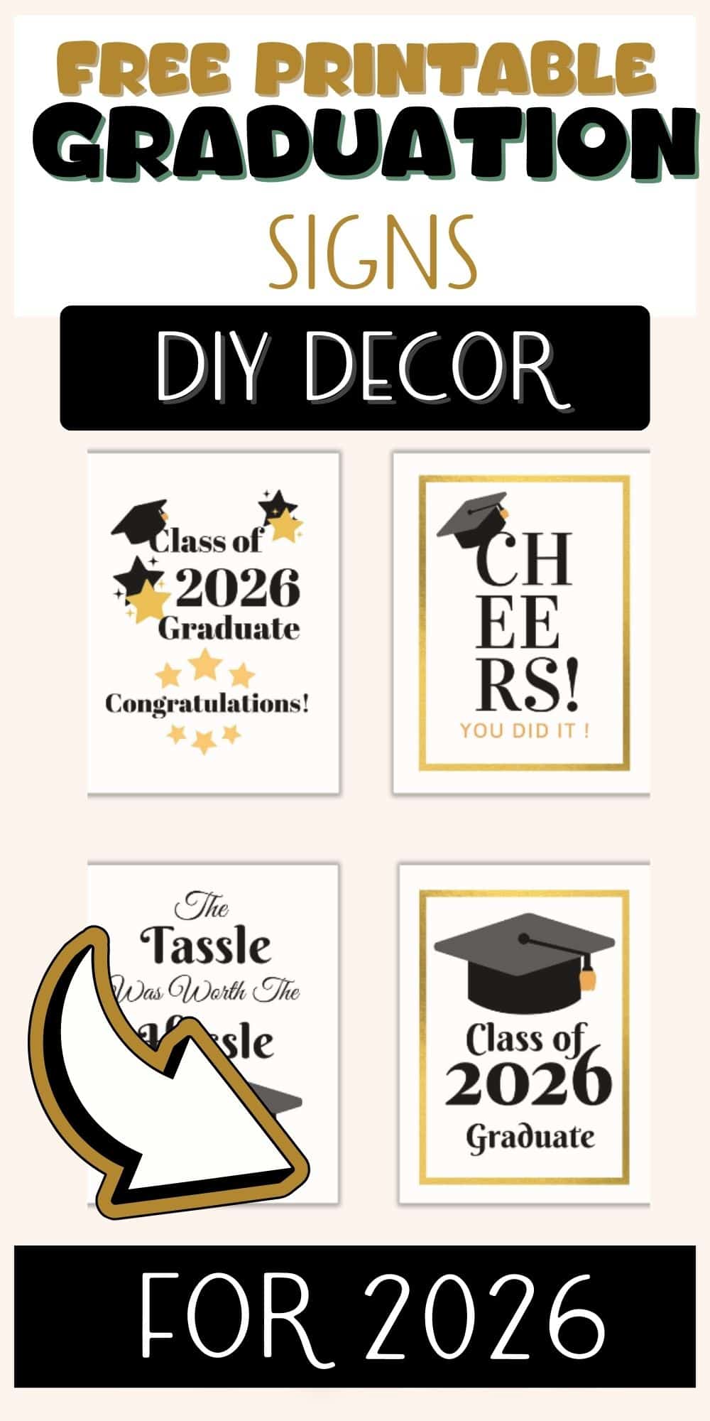 Printable Graduation Signs {Free PDF Download}