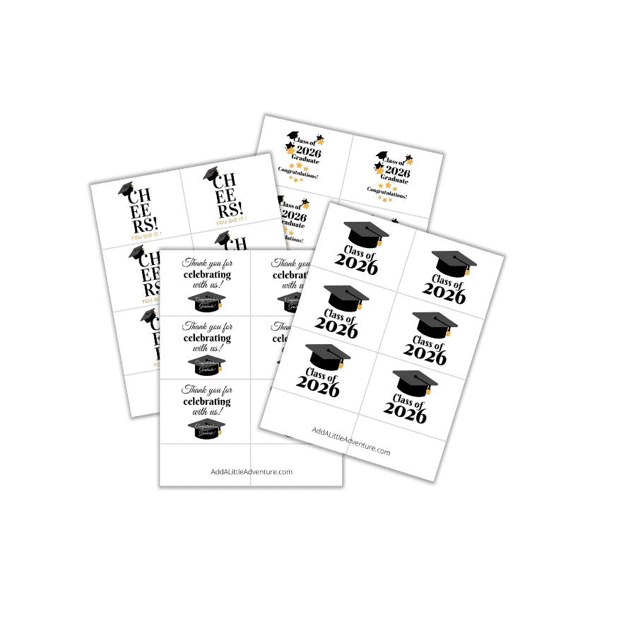 Mini Graduation Wine Labels for 2026