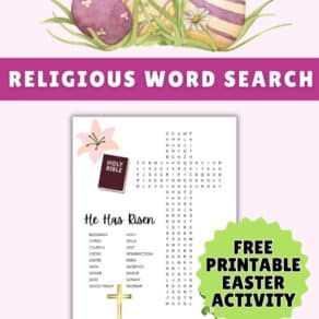 Religious Word Search - Free Printable Easter Activity