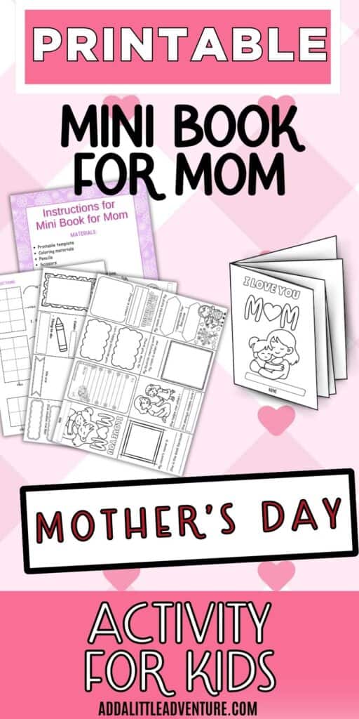 Printable Mini Book for Mom Mother's Day Activity for Kids