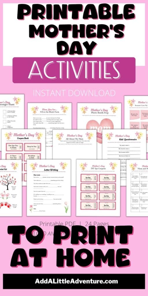 Printable Mother's Day Activities to Print at Home
