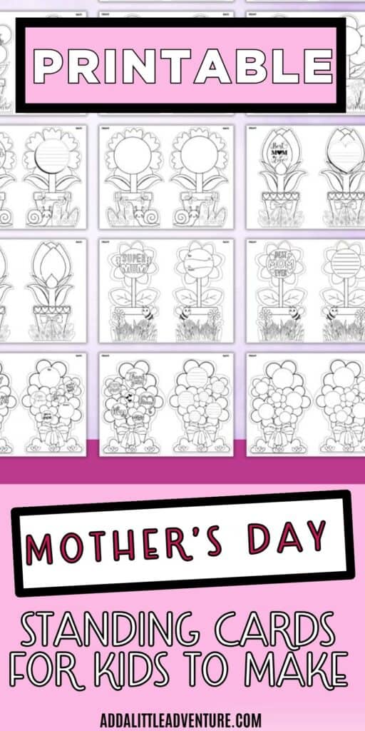 Printable Mother's Day Standing Cards for Kids to Make