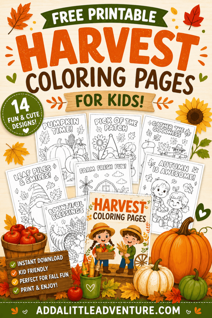 Free Printable Harvest Coloring Pages for Kids!