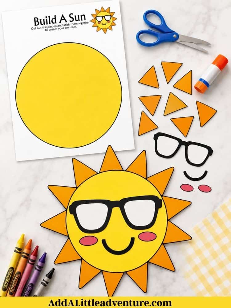 Sun Craft for Kids - Free Build a Sun Printable