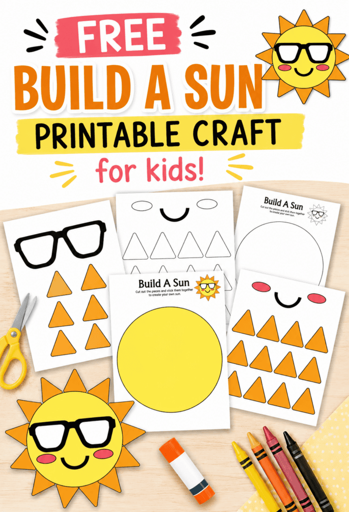 Free Build a Sun Printable Craft for Kids
