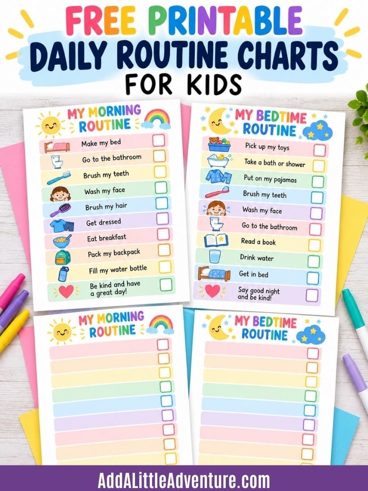 Free Printable Daily Routine Charts for Kids