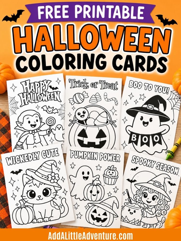 Free Printable Halloween Coloring Cards