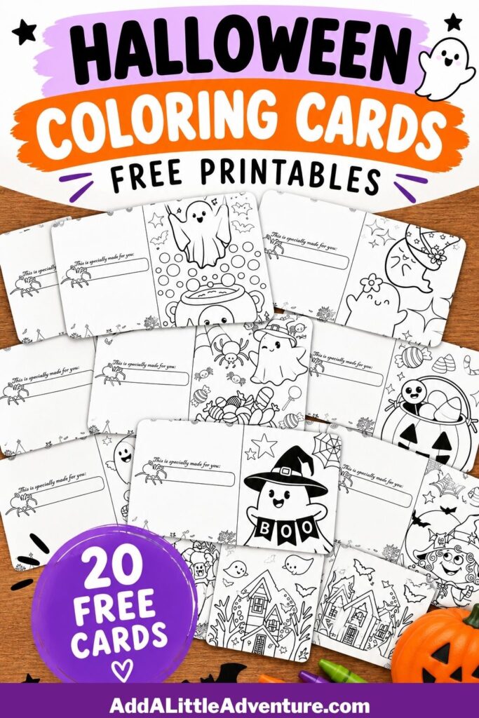 Halloween Coloring Cards - Free Printables